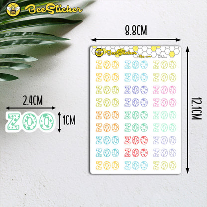 Zoo Planner Stickers | Choose from multiple colors | Planner Stickers | FP015