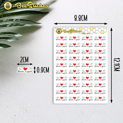 Date Night Stickers | Choose from multiple colors | Planner Stickers | FP025