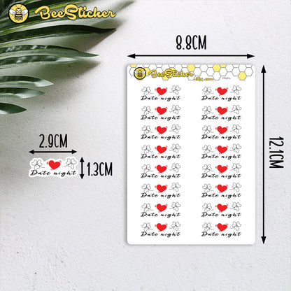 Date Night Stickers | Choose from multiple colors | Planner Stickers | FP025