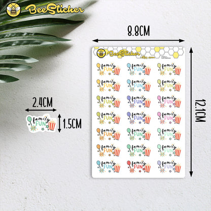 Family Fun Planner Stickers | Choose from multiple colors | Planner Stickers | FP032