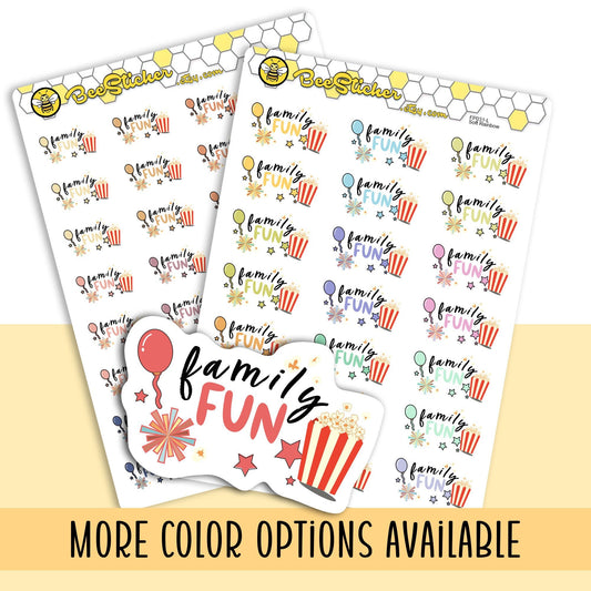 Family Fun Planner Stickers | Choose from multiple colors | Planner Stickers | FP032