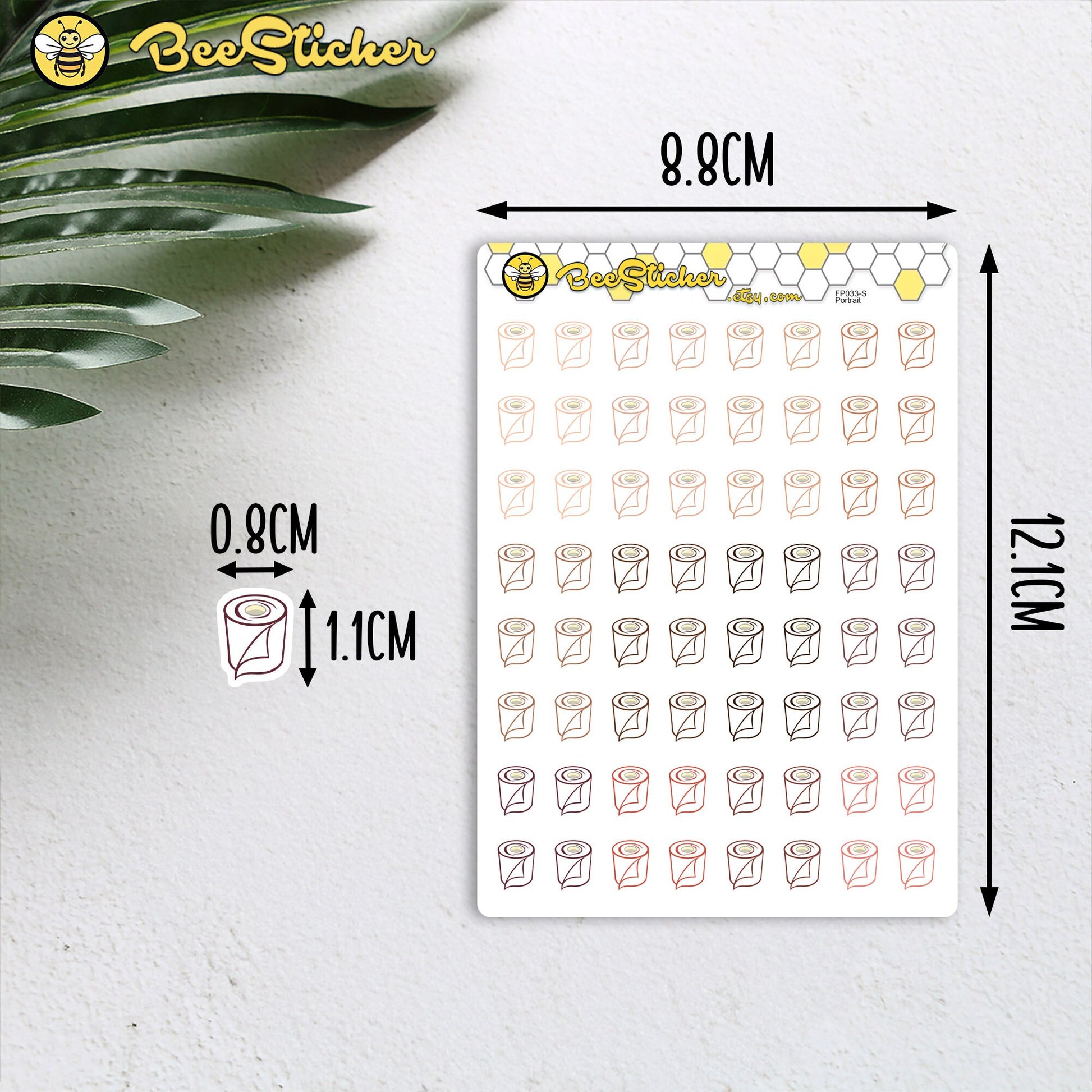 Toilet Paper Stickers | Choose from multiple colors | Planner Stickers | FP033