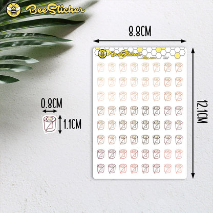 Toilet Paper Stickers | Choose from multiple colors | Planner Stickers | FP033
