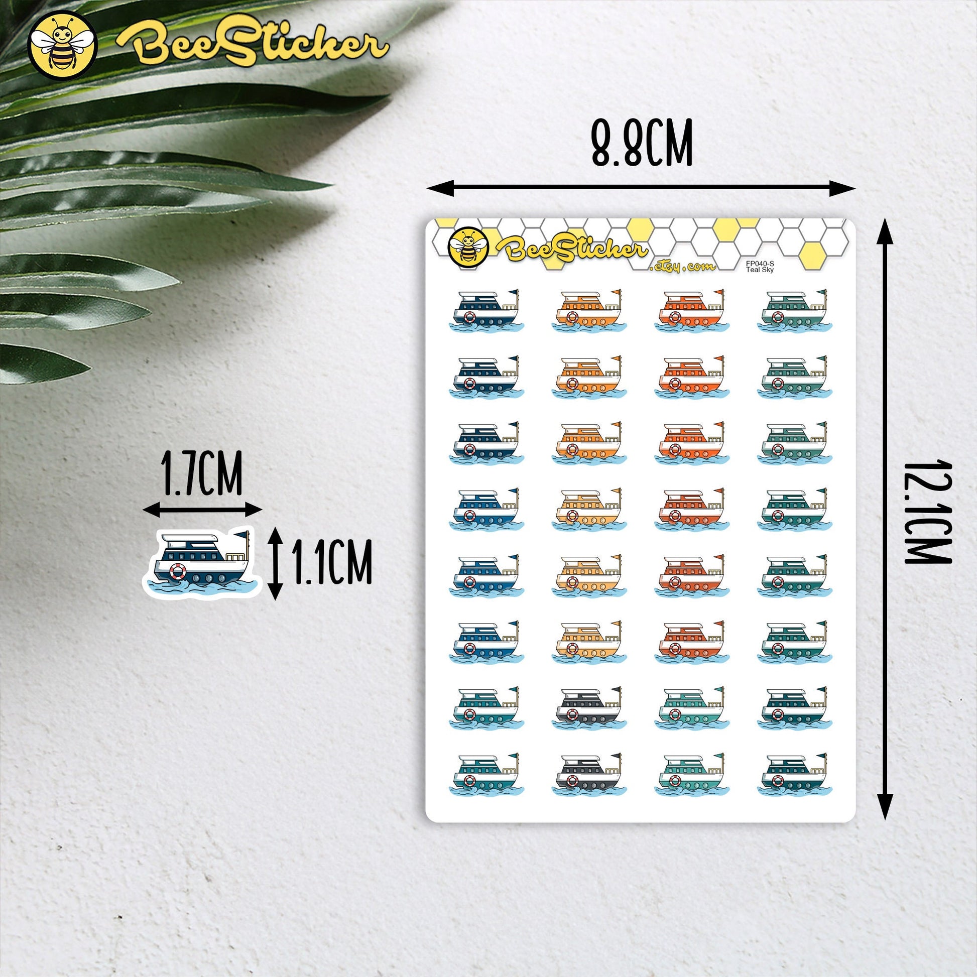 Cruise Ship Icon Stickers