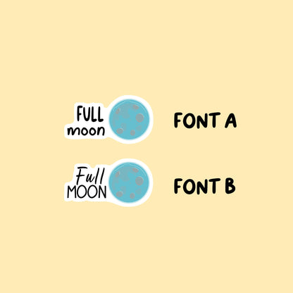 Full Moon Stickers | Choose from multiple colors | Planner Stickers | FP043