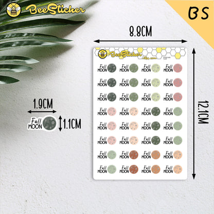 Full Moon Stickers | Choose from multiple colors | Planner Stickers | FP043