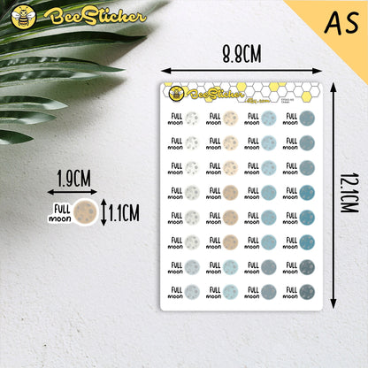 Full Moon Stickers | Choose from multiple colors | Planner Stickers | FP043