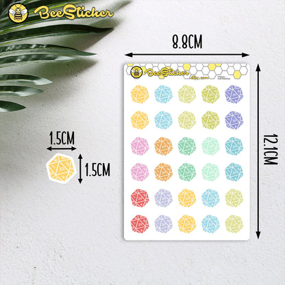 20 Sided Dice Stickers