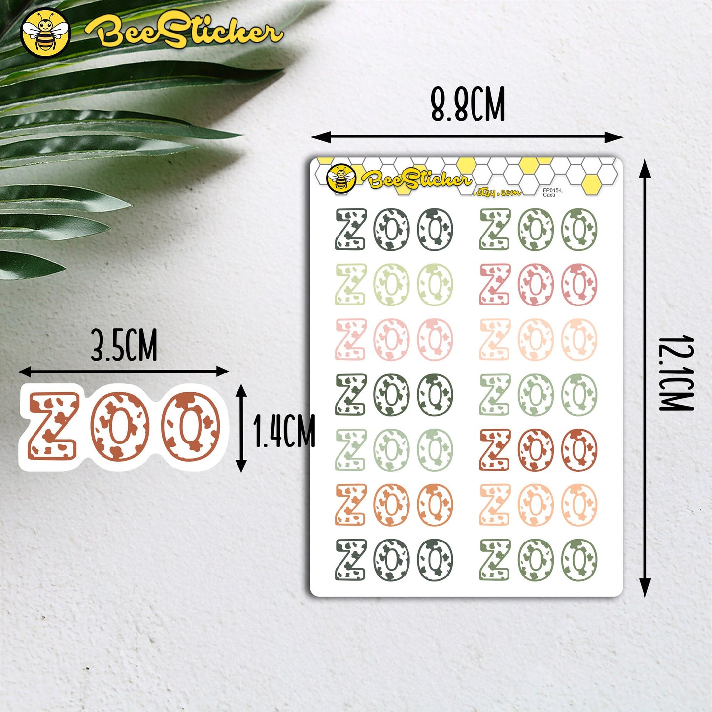 Zoo Planner Stickers | Choose from multiple colors | Planner Stickers | FP015