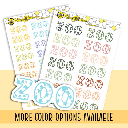 Zoo Planner Stickers | Choose from multiple colors | Planner Stickers | FP015