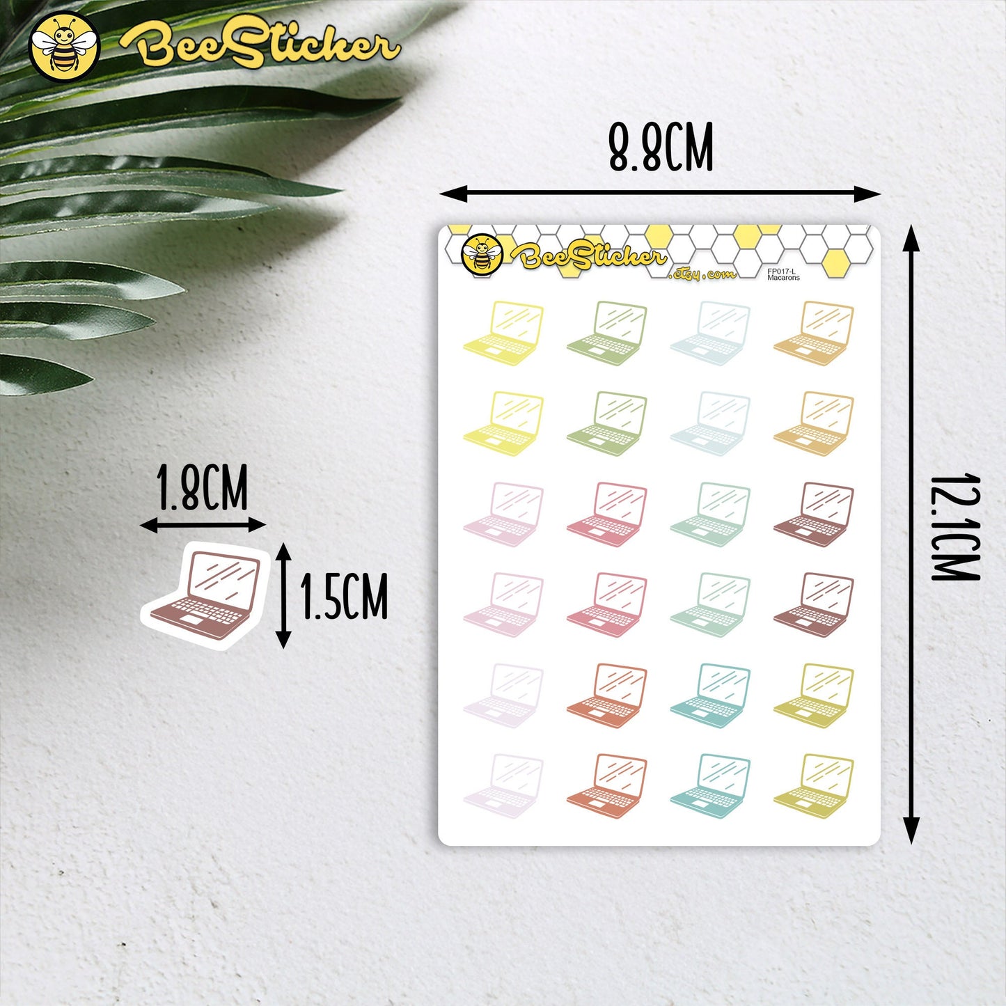Laptop Icons Stickers | Choose from multiple colors | Planner Stickers | FP017