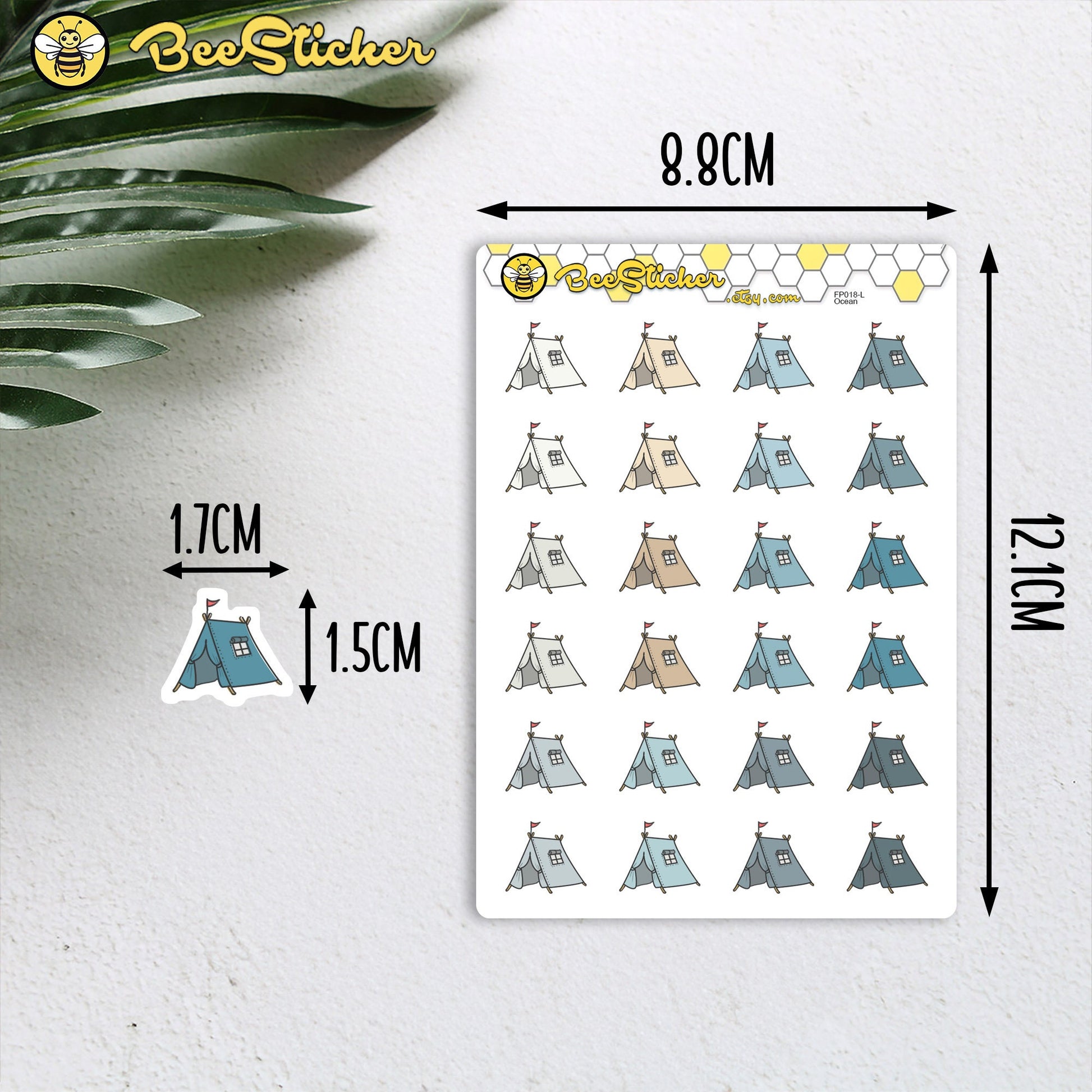 Camping Stickers | Choose from multiple colors | Planner Stickers | FP018