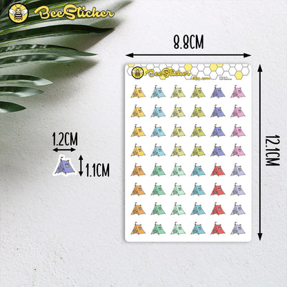 Camping Stickers | Choose from multiple colors | Planner Stickers | FP018
