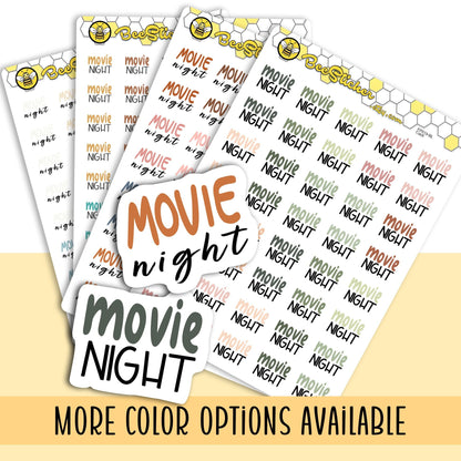 Movie Night Stickers | Choose from multiple colors | Planner Stickers | FP019