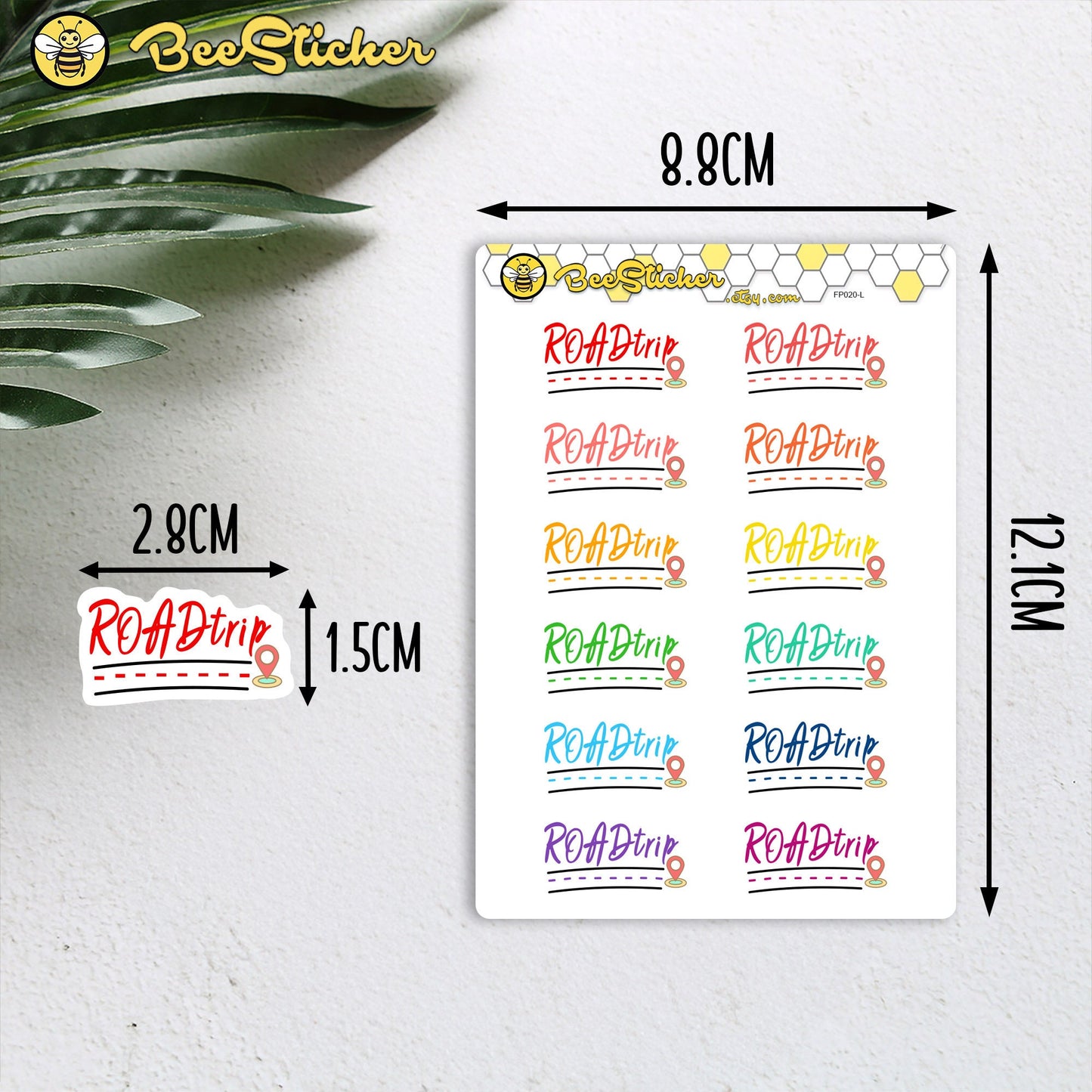 Road Trip Planner Stickers | Choose from multiple colors | Planner Stickers | FP020