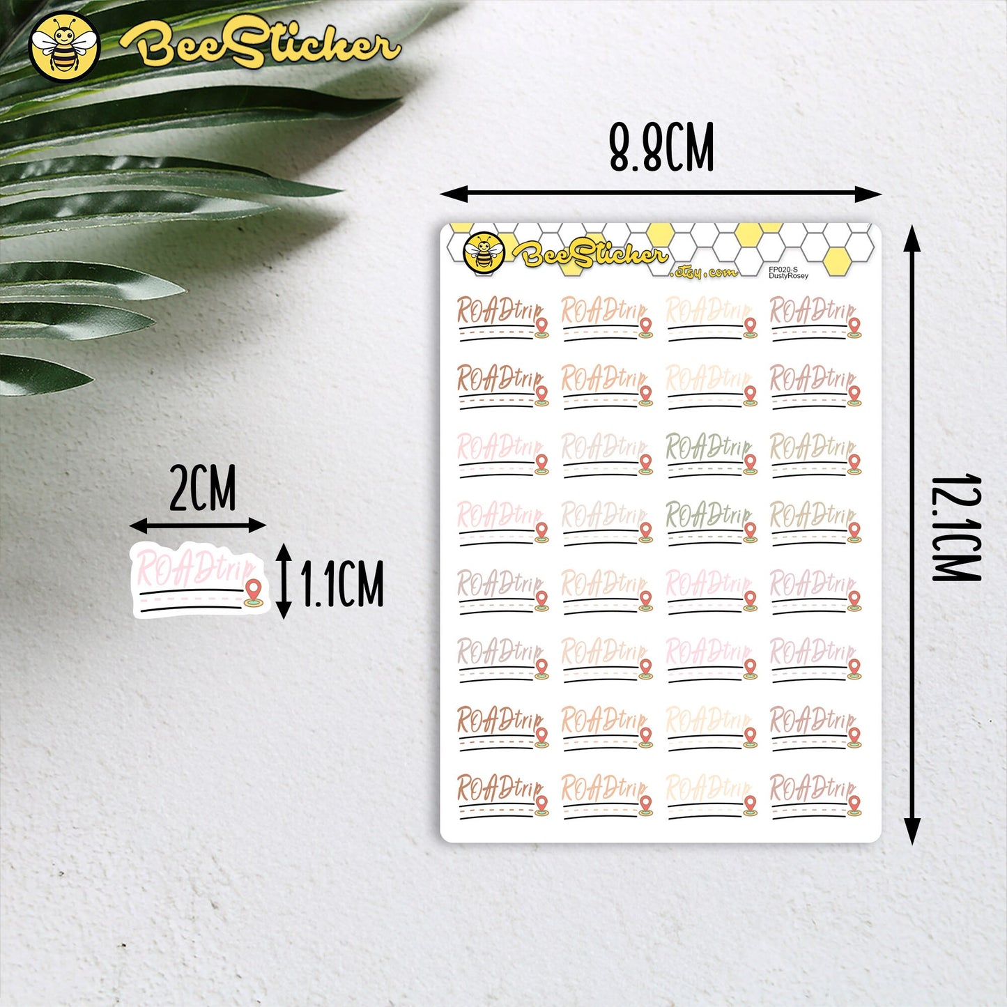 Road Trip Planner Stickers | Choose from multiple colors | Planner Stickers | FP020