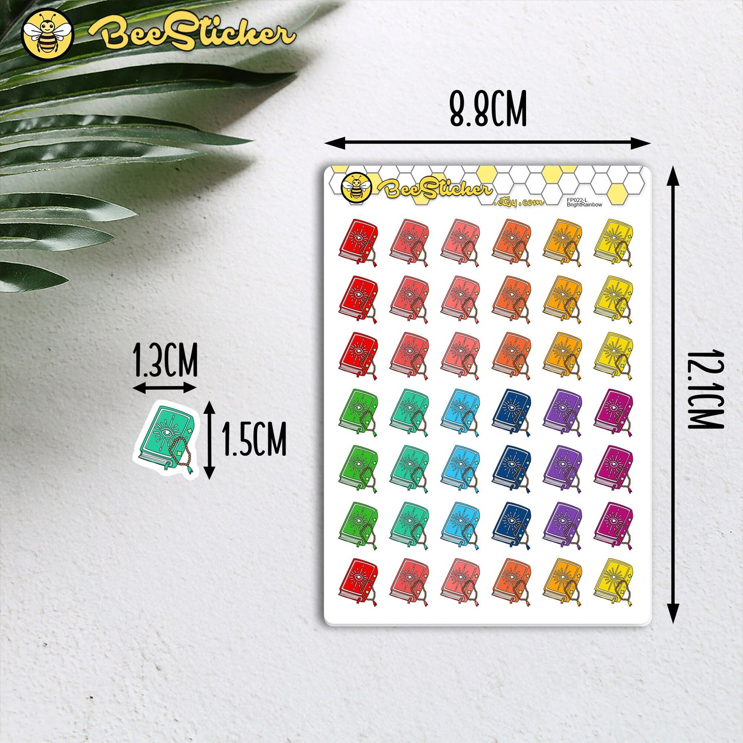 Book of Spells Stickers | Choose from multiple colors | Planner Stickers | FP022