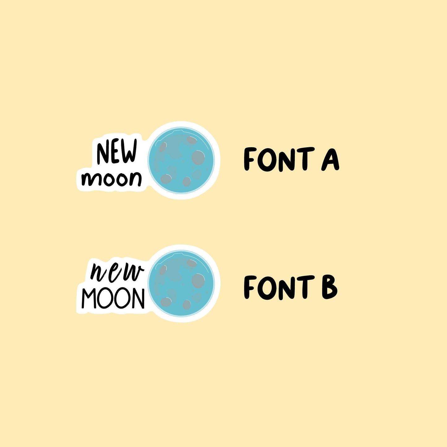New Moon Stickers | Choose from multiple colors | Planner Stickers | FP023