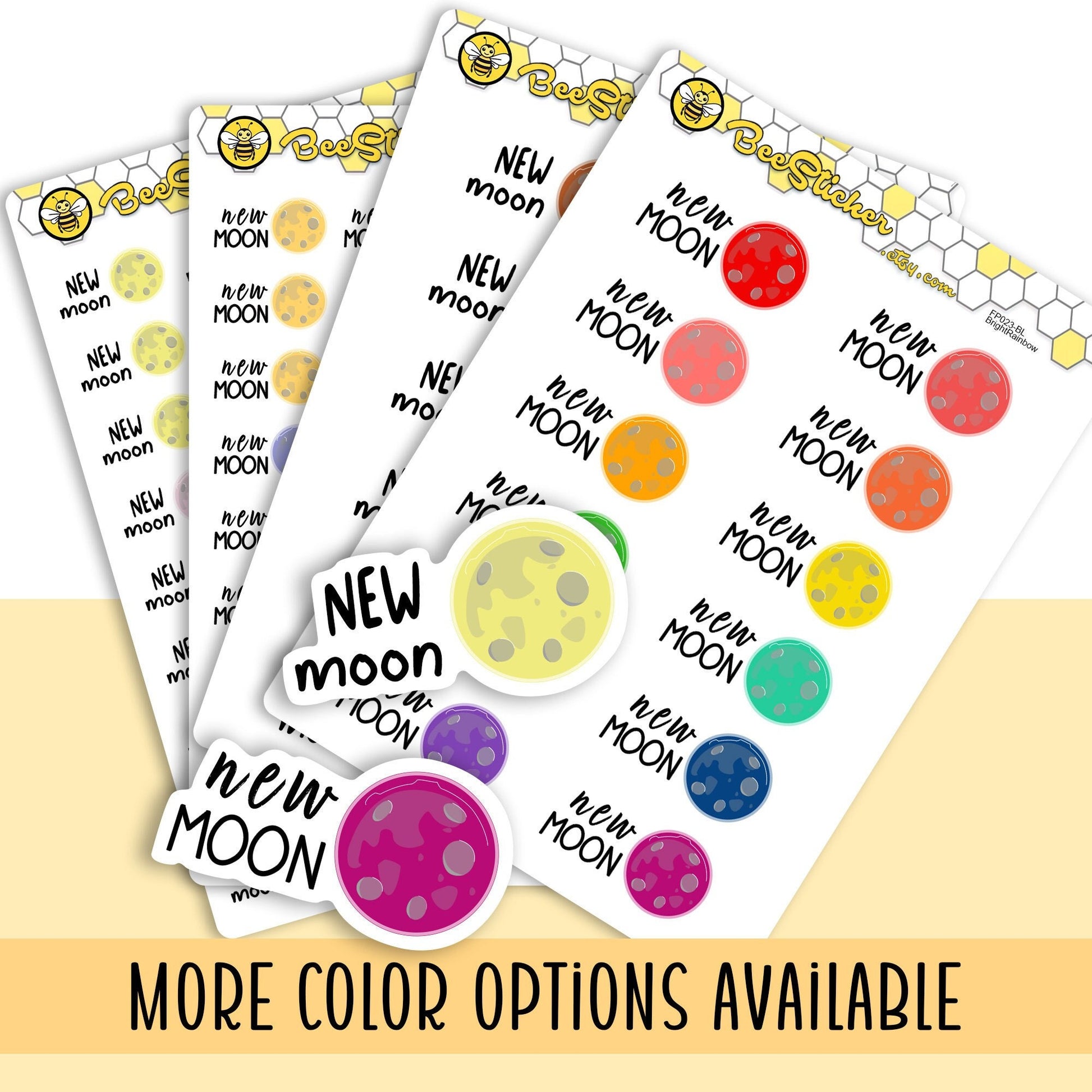 New Moon Stickers | Choose from multiple colors | Planner Stickers | FP023