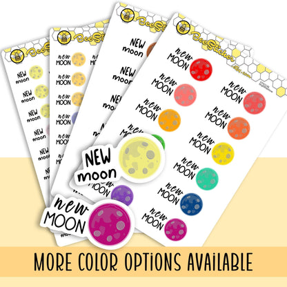 New Moon Stickers | Choose from multiple colors | Planner Stickers | FP023