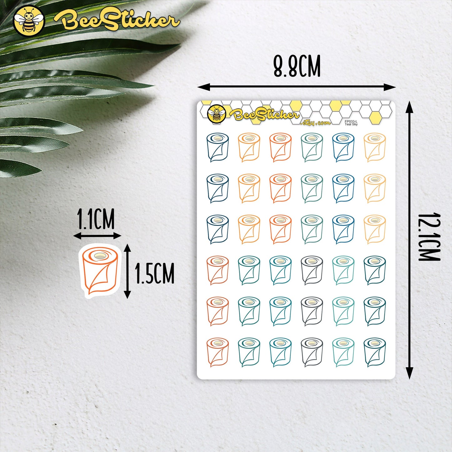 Toilet Paper Stickers | Choose from multiple colors | Planner Stickers | FP033