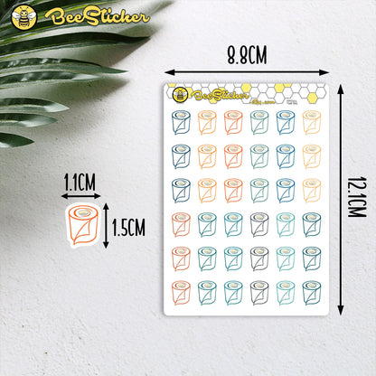 Toilet Paper Stickers | Choose from multiple colors | Planner Stickers | FP033