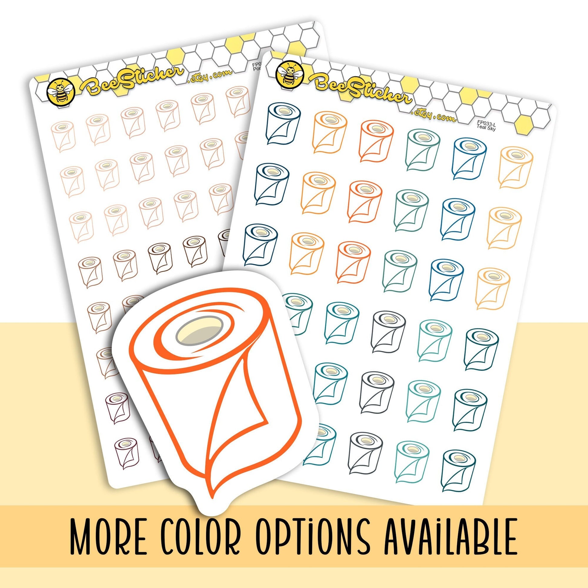 Toilet Paper Stickers | Choose from multiple colors | Planner Stickers | FP033