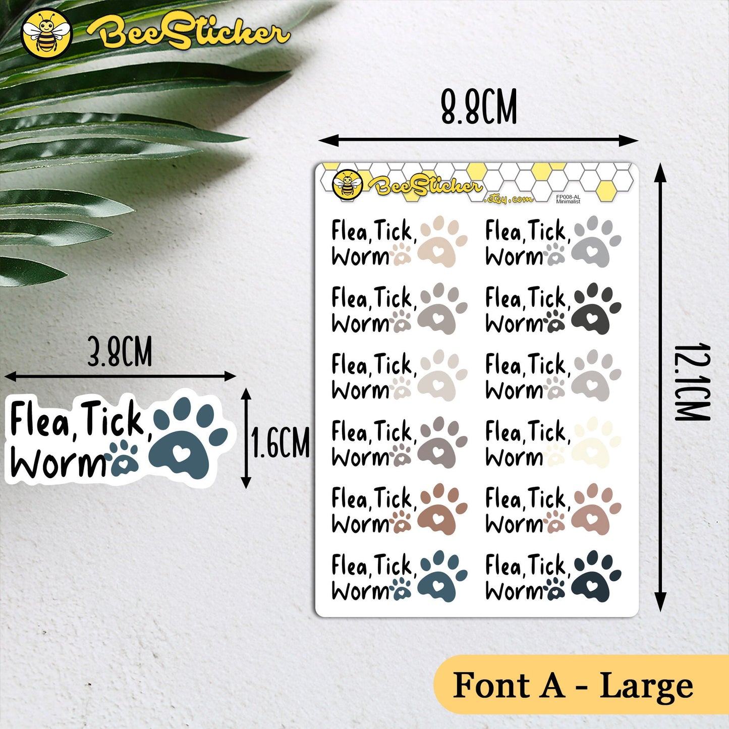 Flea Tick Worm Reminder Stickers