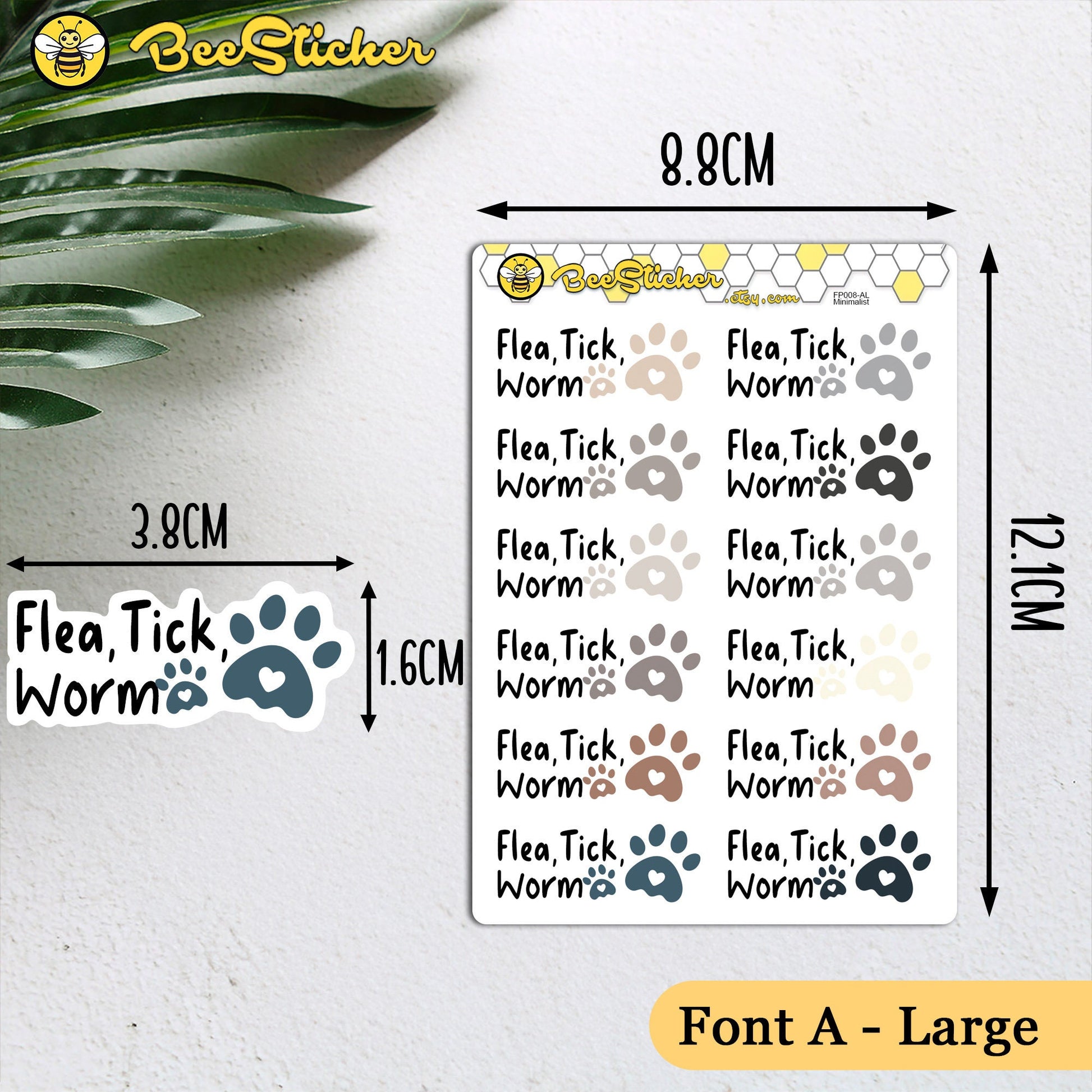 Flea Tick Worm Reminder Stickers