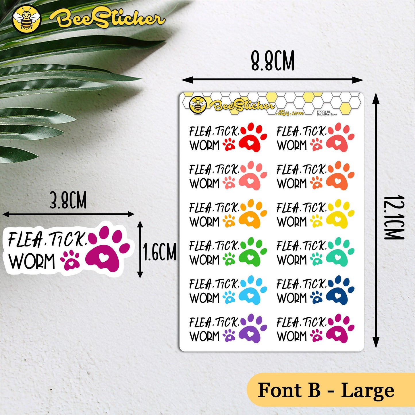 Flea Tick Worm Reminder Stickers