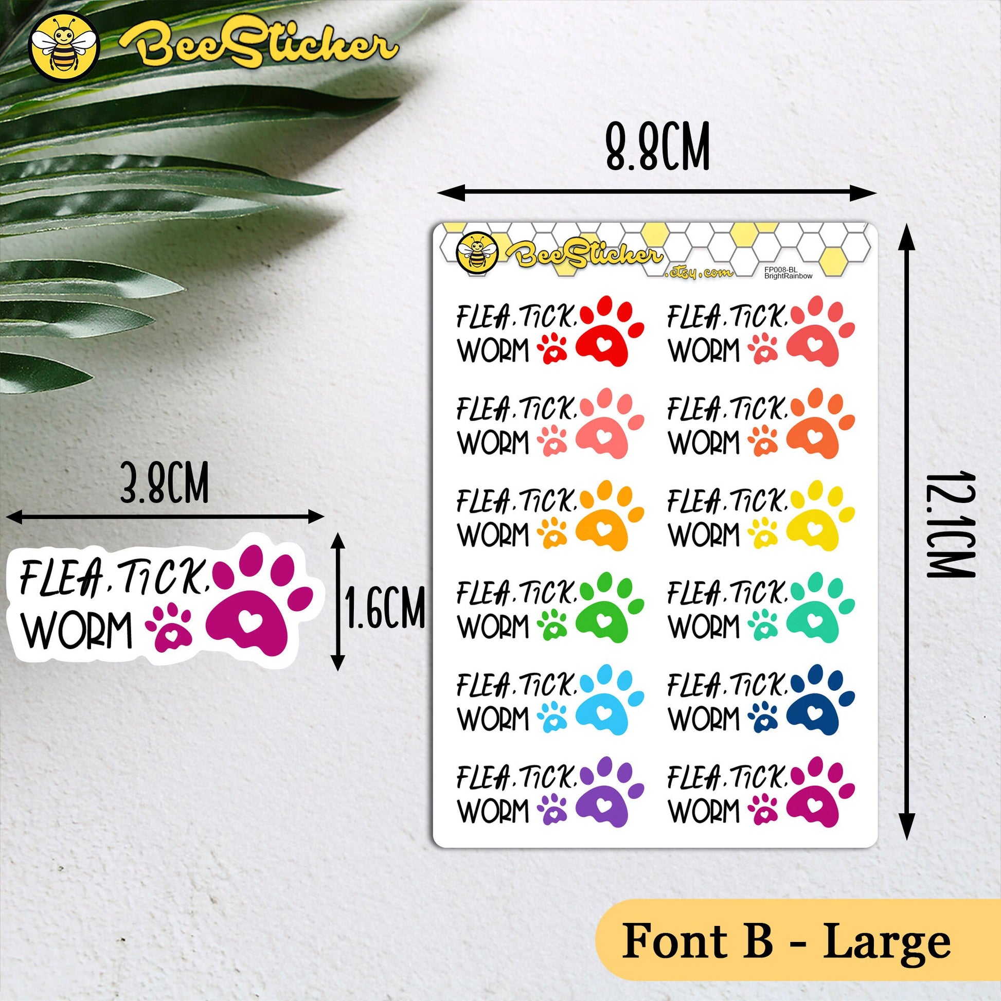 Flea Tick Worm Reminder Stickers