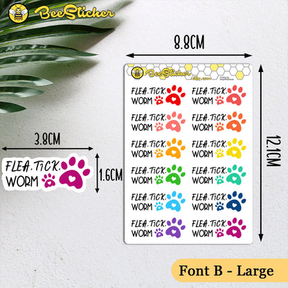 Flea Tick Worm Reminder Stickers