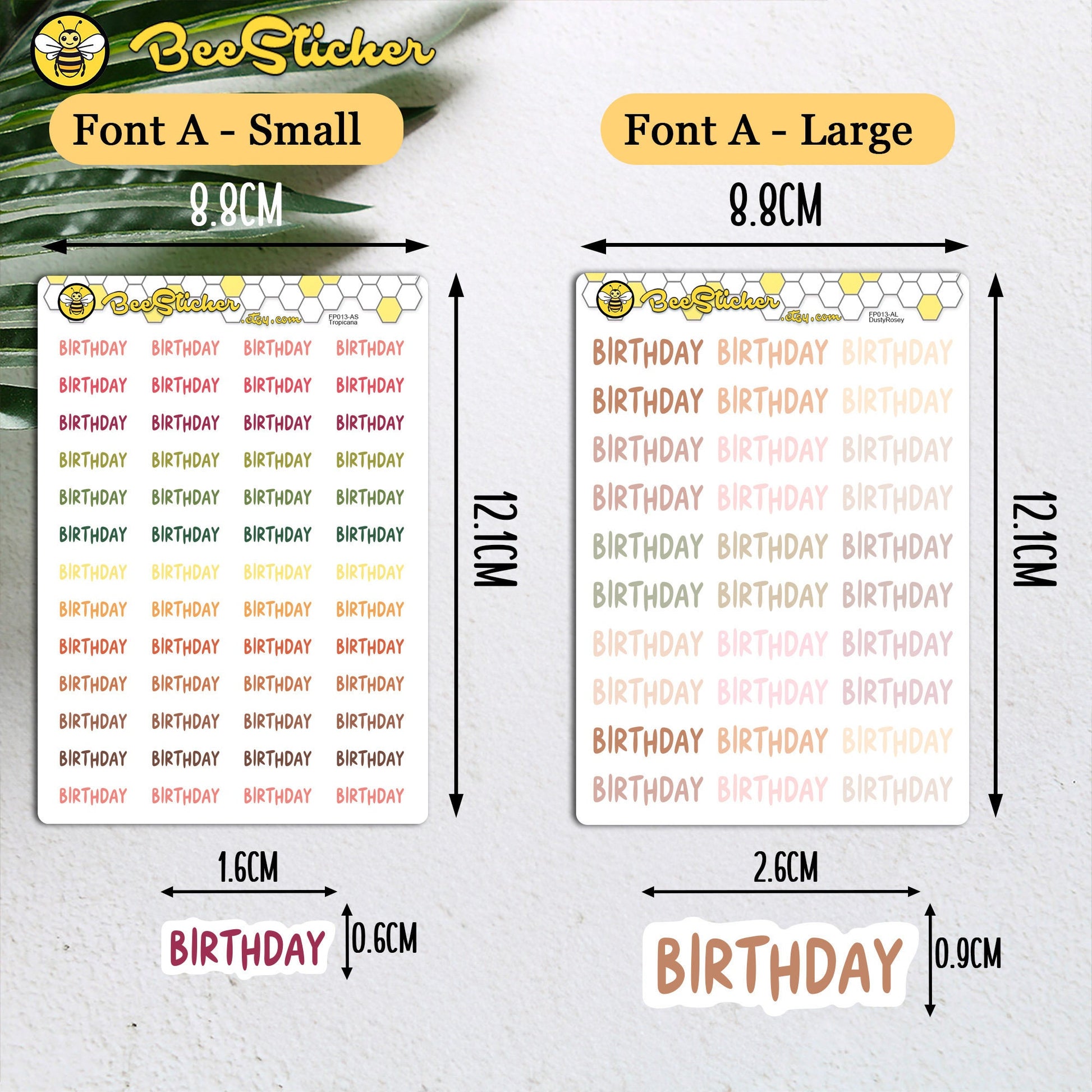 Birthday Planner Stickers | Choose from multiple colors and fonts | Planner Stickers | FP013