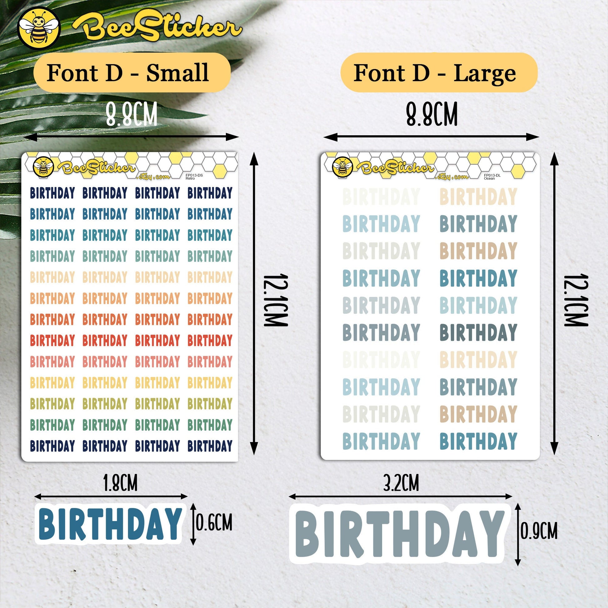 Birthday Planner Stickers | Choose from multiple colors and fonts | Planner Stickers | FP013