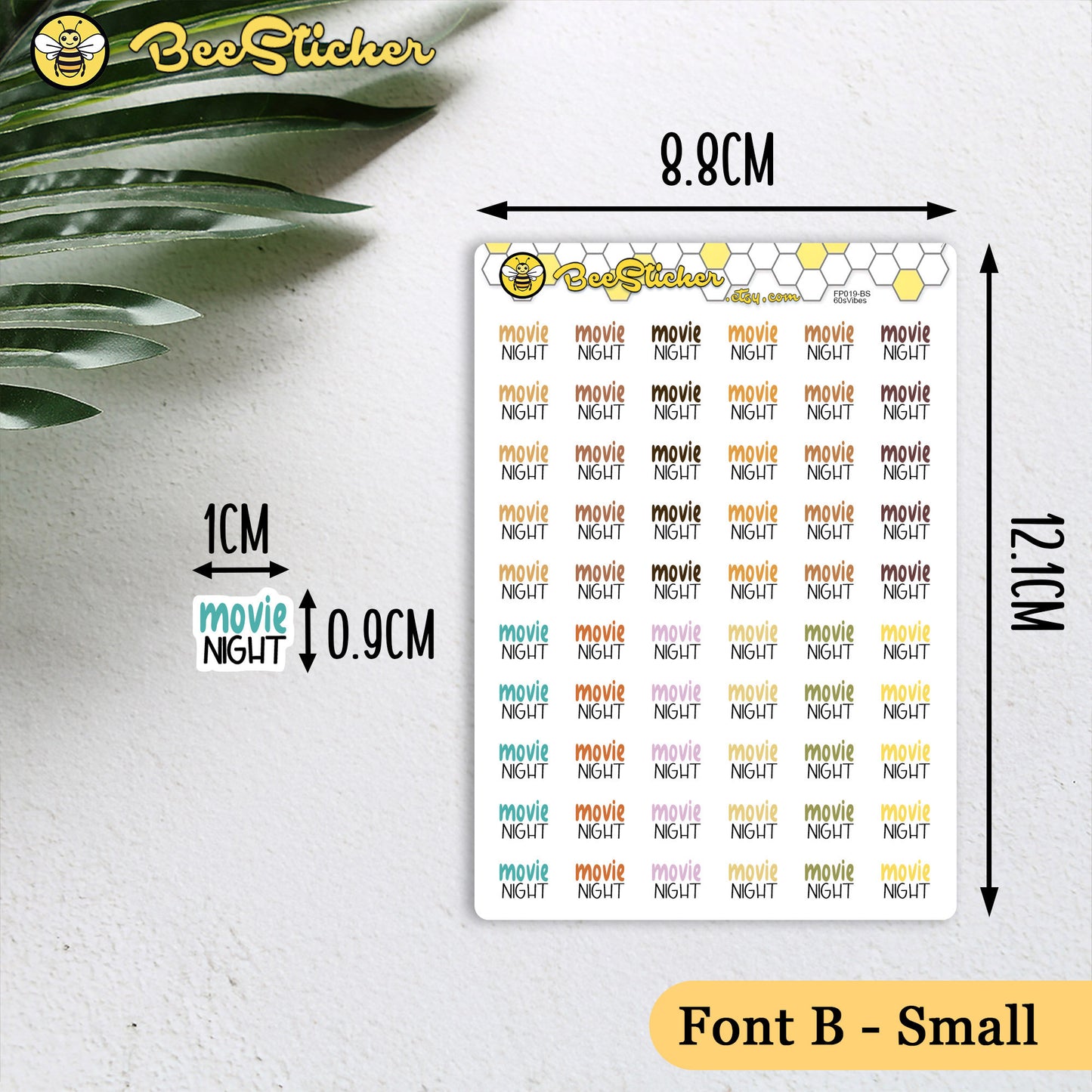 Movie Night Stickers | Choose from multiple colors | Planner Stickers | FP019