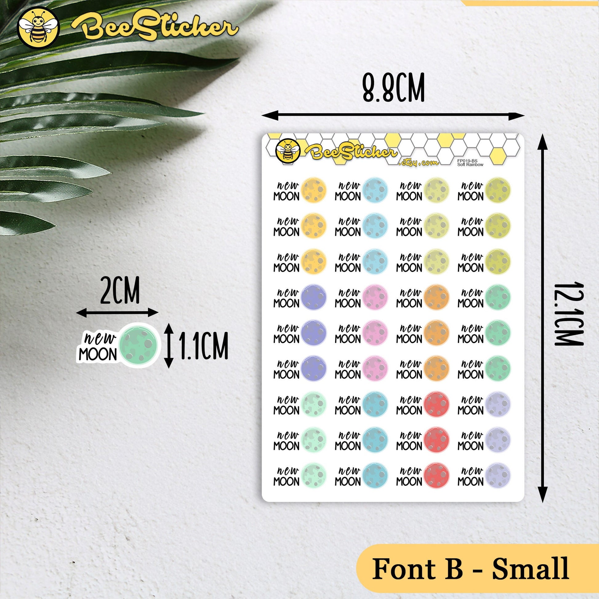 New Moon Stickers | Choose from multiple colors | Planner Stickers | FP023