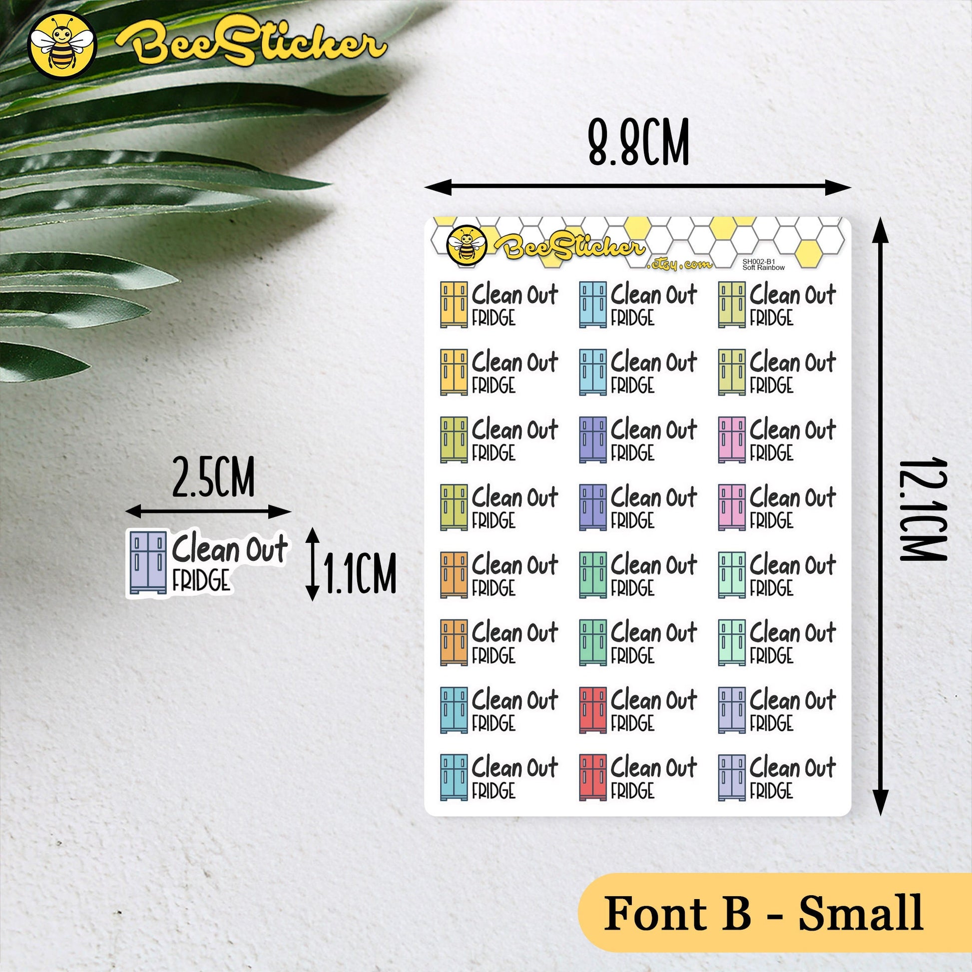 Clean Out Fridge Stickers | Choose from 2 fonts and multiple colors | Planner Stickers | SP010