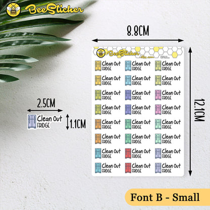 Clean Out Fridge Stickers | Choose from 2 fonts and multiple colors | Planner Stickers | SP010