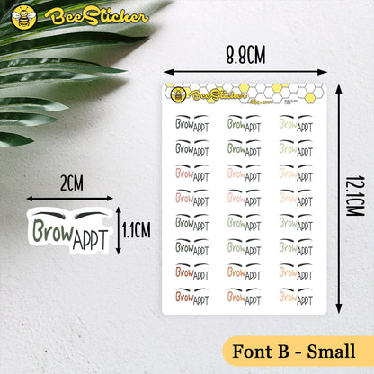 Brow Appointment Planner Stickers