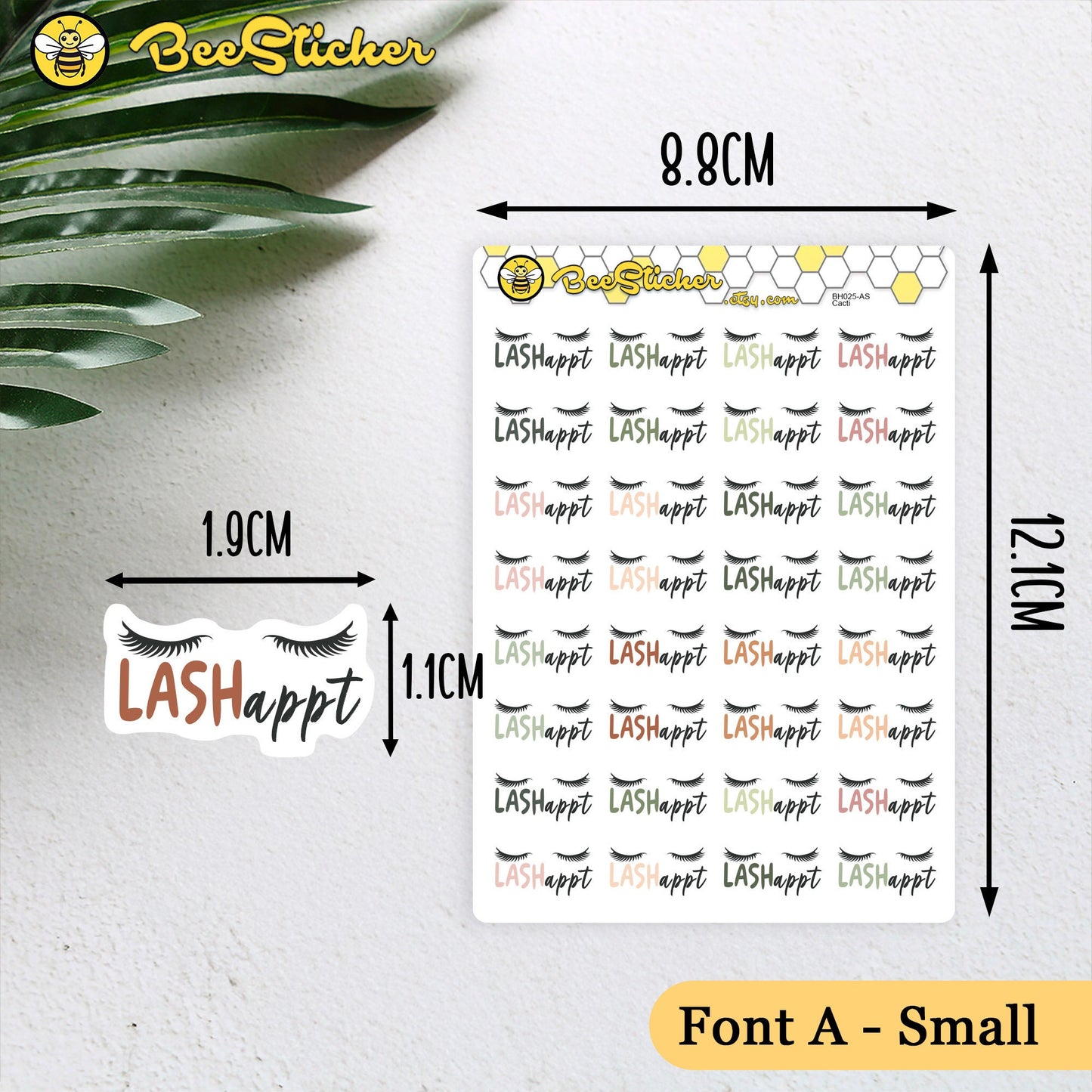 Lash Appointment Planner Stickers | Choose from 2 fonts and multiple colors | Planner Stickers | BH025