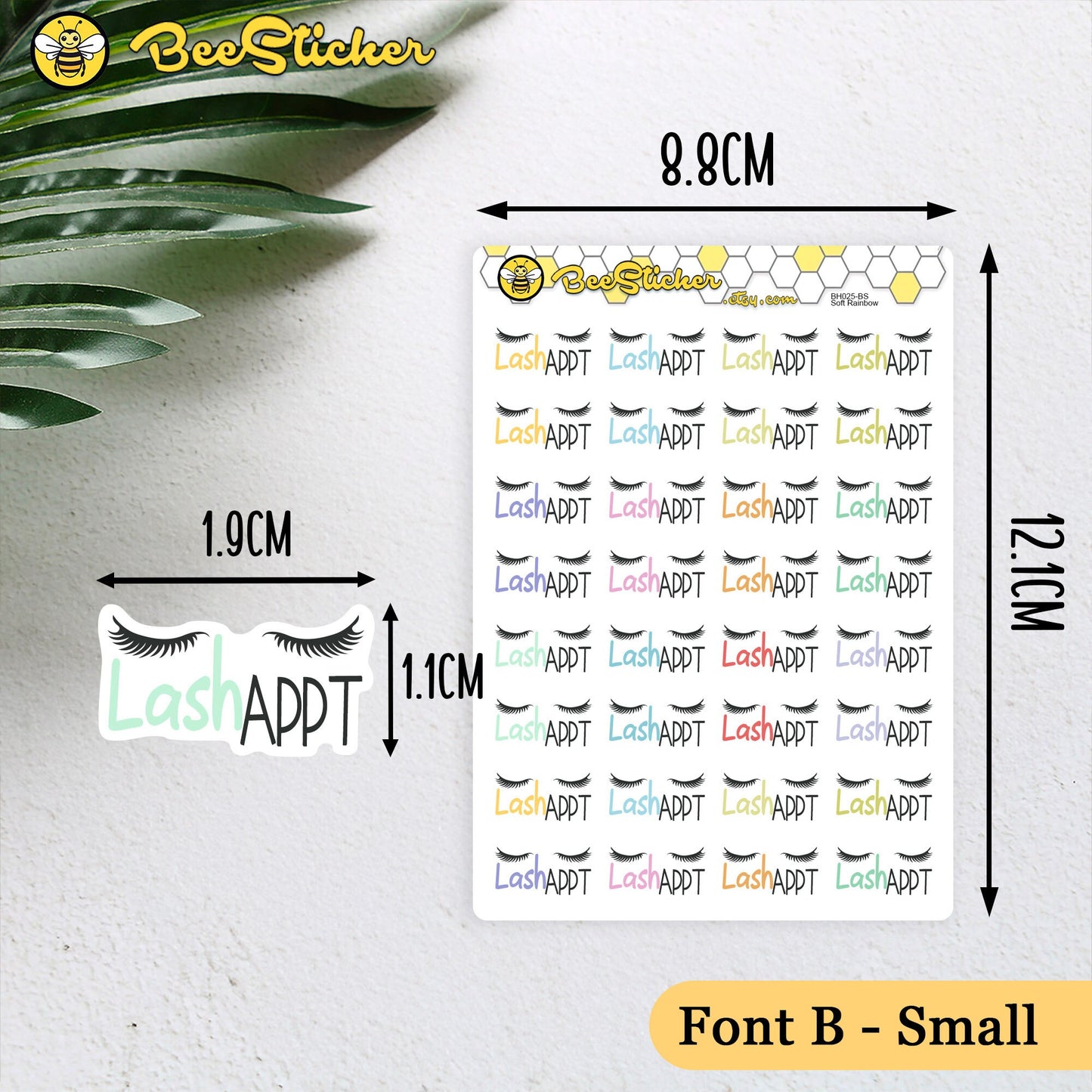 Lash Appointment Planner Stickers | Choose from 2 fonts and multiple colors | Planner Stickers | BH025