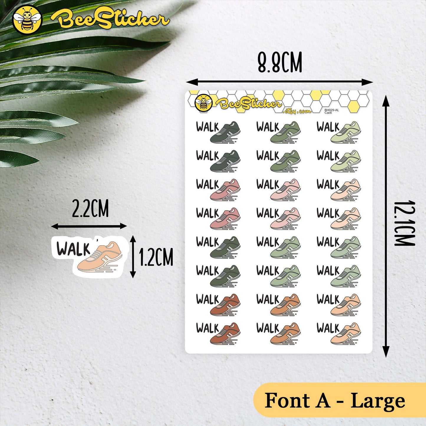 Walk Planner Stickers| Choose from 2 fonts and multiple colors | Planner Stickers | BH029