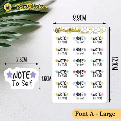 Note To Self Stickers