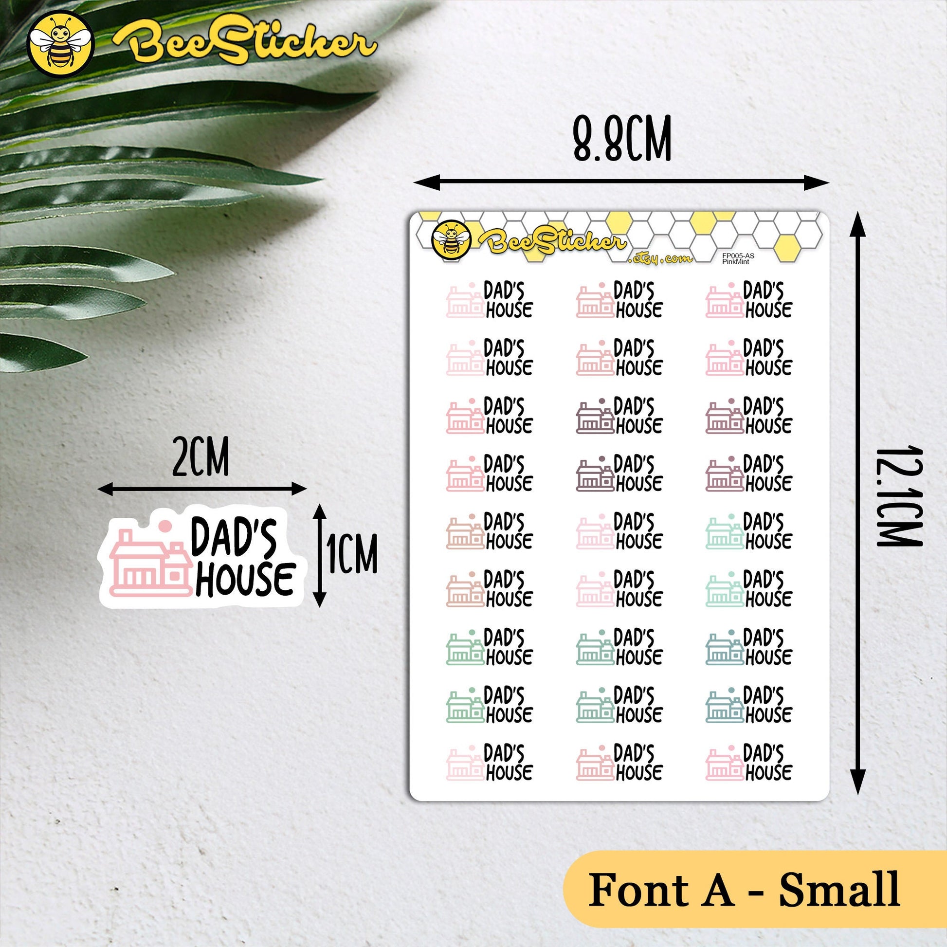 Dad's House Stickers | Choose from 2 fonts and multiple colors | Planner Stickers | FP005