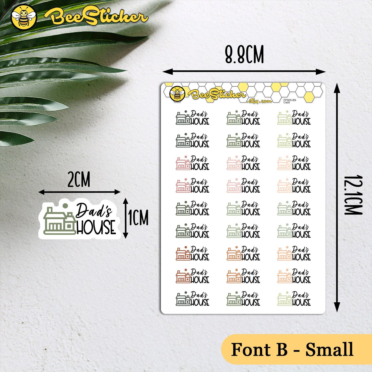 Dad's House Stickers | Choose from 2 fonts and multiple colors | Planner Stickers | FP005