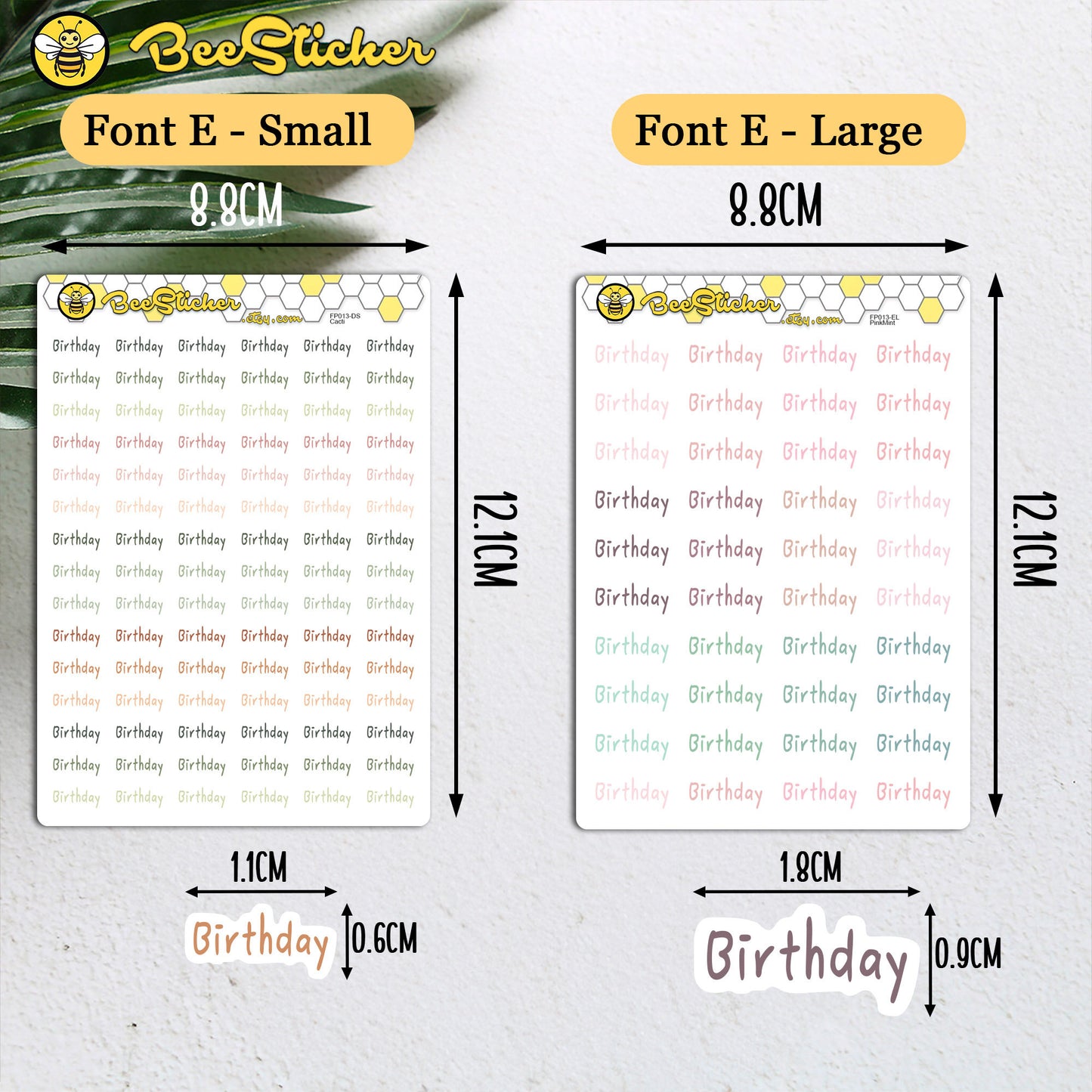 Birthday Planner Stickers | Choose from multiple colors and fonts | Planner Stickers | FP013