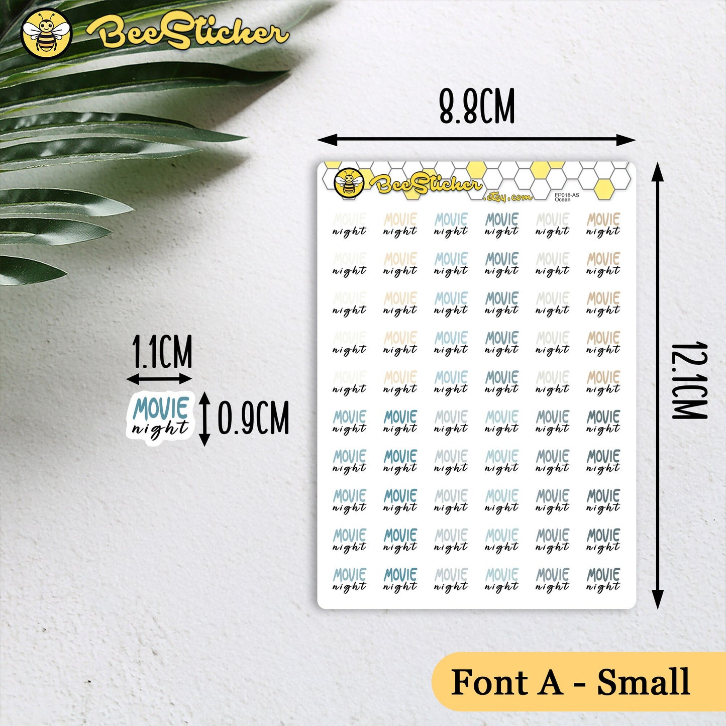 Movie Night Stickers | Choose from multiple colors | Planner Stickers | FP019