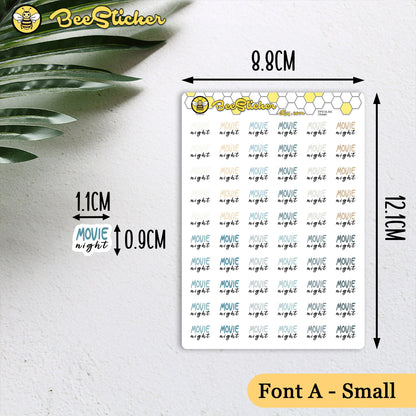 Movie Night Stickers | Choose from multiple colors | Planner Stickers | FP019