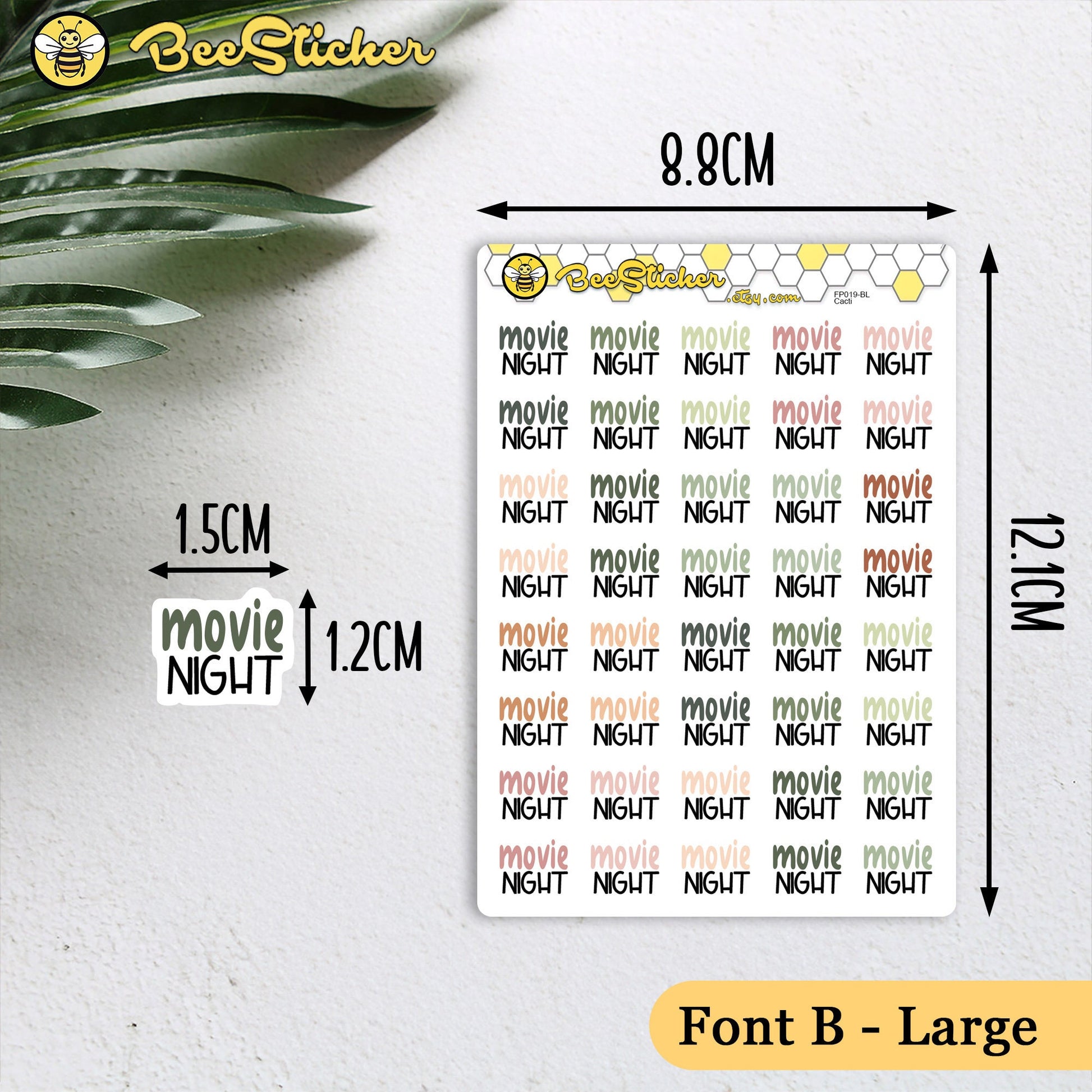 Movie Night Stickers | Choose from multiple colors | Planner Stickers | FP019