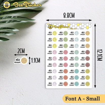 New Moon Stickers | Choose from multiple colors | Planner Stickers | FP023